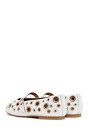 Women's White Leather Ballerinas | Derimod Women's White Leather Ballerinas | Derimod