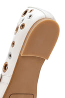 Women's White Leather Ballerinas | Derimod Women's White Leather Ballerinas | Derimod