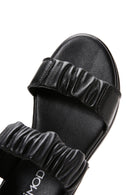 Women's Black Leather Comfort Sandals | Derimod Women's Black Leather Comfort Sandals | Derimod