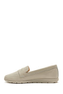 Women's Beige Leather Comfort Loafer | Derimod Women's Beige Leather Comfort Loafer | Derimod
