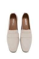 Kadın Bej Deri Maskülen Loafer | Derimod Kadın Bej Deri Maskülen Loafer | Derimod
