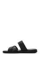 Women's Black Buckle Leather Slippers | Derimod Women's Black Buckle Leather Slippers | Derimod