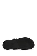 Women's Black Buckle Leather Slippers | Derimod Women's Black Buckle Leather Slippers | Derimod