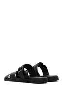 Women's Black Buckle Leather Slippers | Derimod Women's Black Buckle Leather Slippers | Derimod