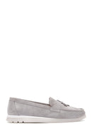 Kadın Gri Süet Deri Comfort Loafer | Derimod Kadın Gri Süet Deri Comfort Loafer | Derimod