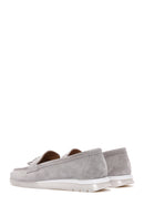 Kadın Gri Süet Deri Comfort Loafer | Derimod Kadın Gri Süet Deri Comfort Loafer | Derimod
