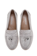 Kadın Gri Süet Deri Comfort Loafer | Derimod Kadın Gri Süet Deri Comfort Loafer | Derimod