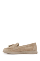 Kadın Bej Süet Deri Comfort Loafer | Derimod Kadın Bej Süet Deri Comfort Loafer | Derimod