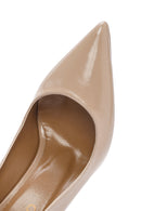Women's Beige Thin Heeled Patent Leather Stiletto | Derimod Women's Beige Thin Heeled Patent Leather Stiletto | Derimod