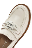 Kadın Krem Deri Maskülen Loafer | Derimod Kadın Krem Deri Maskülen Loafer | Derimod