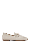 Women's Cream Leather Masculine Loafer | Derimod Women's Cream Leather Masculine Loafer | Derimod