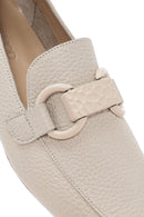 Women's Cream Leather Masculine Loafer | Derimod Women's Cream Leather Masculine Loafer | Derimod