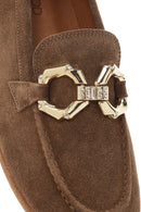 Kadın Taba Süet Deri Maskülen Loafer | Derimod Kadın Taba Süet Deri Maskülen Loafer | Derimod