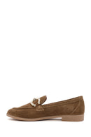 Kadın Taba Süet Deri Maskülen Loafer | Derimod Kadın Taba Süet Deri Maskülen Loafer | Derimod
