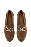 Kadın Taba Süet Deri Maskülen Loafer | Derimod Kadın Taba Süet Deri Maskülen Loafer | Derimod