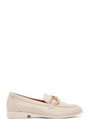 Kadın Krem Deri Maskülen Loafer | Derimod Kadın Krem Deri Maskülen Loafer | Derimod