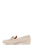 Kadın Krem Deri Maskülen Loafer | Derimod Kadın Krem Deri Maskülen Loafer | Derimod