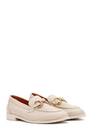 Kadın Krem Deri Maskülen Loafer | Derimod Kadın Krem Deri Maskülen Loafer | Derimod
