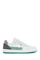 Women's White Lace-Up Leather Sneaker | Derimod Women's White Lace-Up Leather Sneaker | Derimod