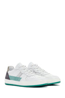 Women's White Lace-Up Leather Sneaker | Derimod Women's White Lace-Up Leather Sneaker | Derimod