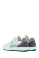Women's White Lace-Up Leather Sneaker | Derimod Women's White Lace-Up Leather Sneaker | Derimod