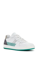 Women's White Lace-Up Leather Sneaker | Derimod Women's White Lace-Up Leather Sneaker | Derimod