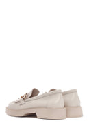 Kadın Krem Püsküllü Deri Casual Loafer | Derimod Kadın Krem Püsküllü Deri Casual Loafer | Derimod