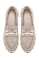 Women's Gray Suede Leather Casual Loafer | Derimod Women's Gray Suede Leather Casual Loafer | Derimod