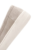 Women's Gray Suede Leather Casual Loafer | Derimod Women's Gray Suede Leather Casual Loafer | Derimod