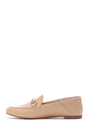 Kadın Bej Deri Maskülen Loafer | Derimod Kadın Bej Deri Maskülen Loafer | Derimod