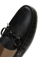 Kadın Siyah Fiyonk Detaylı Deri Loafer | Derimod Kadın Siyah Fiyonk Detaylı Deri Loafer | Derimod