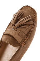 Women's Mink Tassel Detailed Suede Leather Loafer | Derimod Women's Mink Tassel Detailed Suede Leather Loafer | Derimod