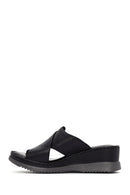Women's Black Thick Soled Leather Comfort Slippers | Derimod Women's Black Thick Soled Leather Comfort Slippers | Derimod