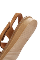Women's Tan Strap Suede Leather Sandals | Derimod Women's Tan Strap Suede Leather Sandals | Derimod
