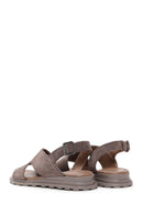 Women's Mink Ankle Strap Suede Leather Sandals | Derimod Women's Mink Ankle Strap Suede Leather Sandals | Derimod