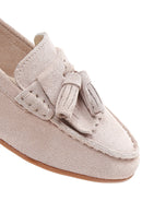 Women's Beige Suede Leather Masculine Loafer | Derimod Women's Beige Suede Leather Masculine Loafer | Derimod