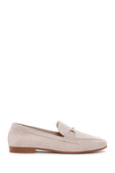 Kadın Bej Süet Deri Maskülen Loafer | Derimod Kadın Bej Süet Deri Maskülen Loafer | Derimod