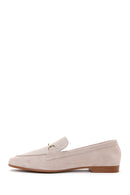 Kadın Bej Süet Deri Maskülen Loafer | Derimod Kadın Bej Süet Deri Maskülen Loafer | Derimod