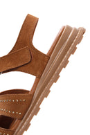 Women's Tan Ankle Strap Suede Leather Sandals | Derimod Women's Tan Ankle Strap Suede Leather Sandals | Derimod