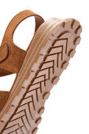 Women's Tan Ankle Strap Suede Leather Sandals | Derimod Women's Tan Ankle Strap Suede Leather Sandals | Derimod