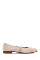 Women's Beige Strap Leather Ballerinas | Derimod Women's Beige Strap Leather Ballerinas | Derimod