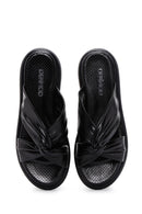 Women's Black Leather Slippers | Derimod Women's Black Leather Slippers | Derimod
