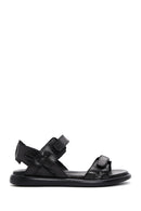 Women's Black Strappy Leather Comfort Sandals | Derimod Women's Black Strappy Leather Comfort Sandals | Derimod
