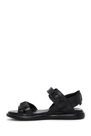 Women's Black Strappy Leather Comfort Sandals | Derimod Women's Black Strappy Leather Comfort Sandals | Derimod