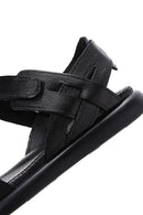 Women's Black Strappy Leather Comfort Sandals | Derimod Women's Black Strappy Leather Comfort Sandals | Derimod