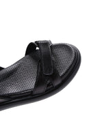Women's Black Strappy Leather Comfort Sandals | Derimod Women's Black Strappy Leather Comfort Sandals | Derimod