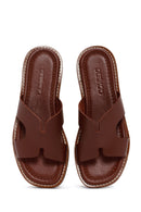 Women's Brown Leather Comfort Slippers | Derimod Women's Brown Leather Comfort Slippers | Derimod