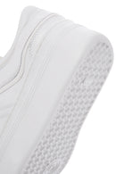 Women's White Lace-up Thick-Sole Leather Sneaker | Derimod Women's White Lace-up Thick-Sole Leather Sneaker | Derimod