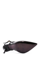 Women's Black Ankle Strap Thin Heeled Leather Shoes | Derimod Women's Black Ankle Strap Thin Heeled Leather Shoes | Derimod