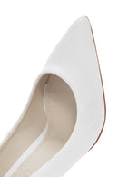 Women's White Thin Heeled Leather Stiletto | Derimod Women's White Thin Heeled Leather Stiletto | Derimod